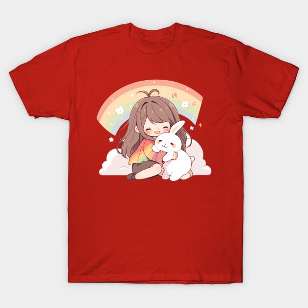 girl rabbit T-Shirt by Pinnancy